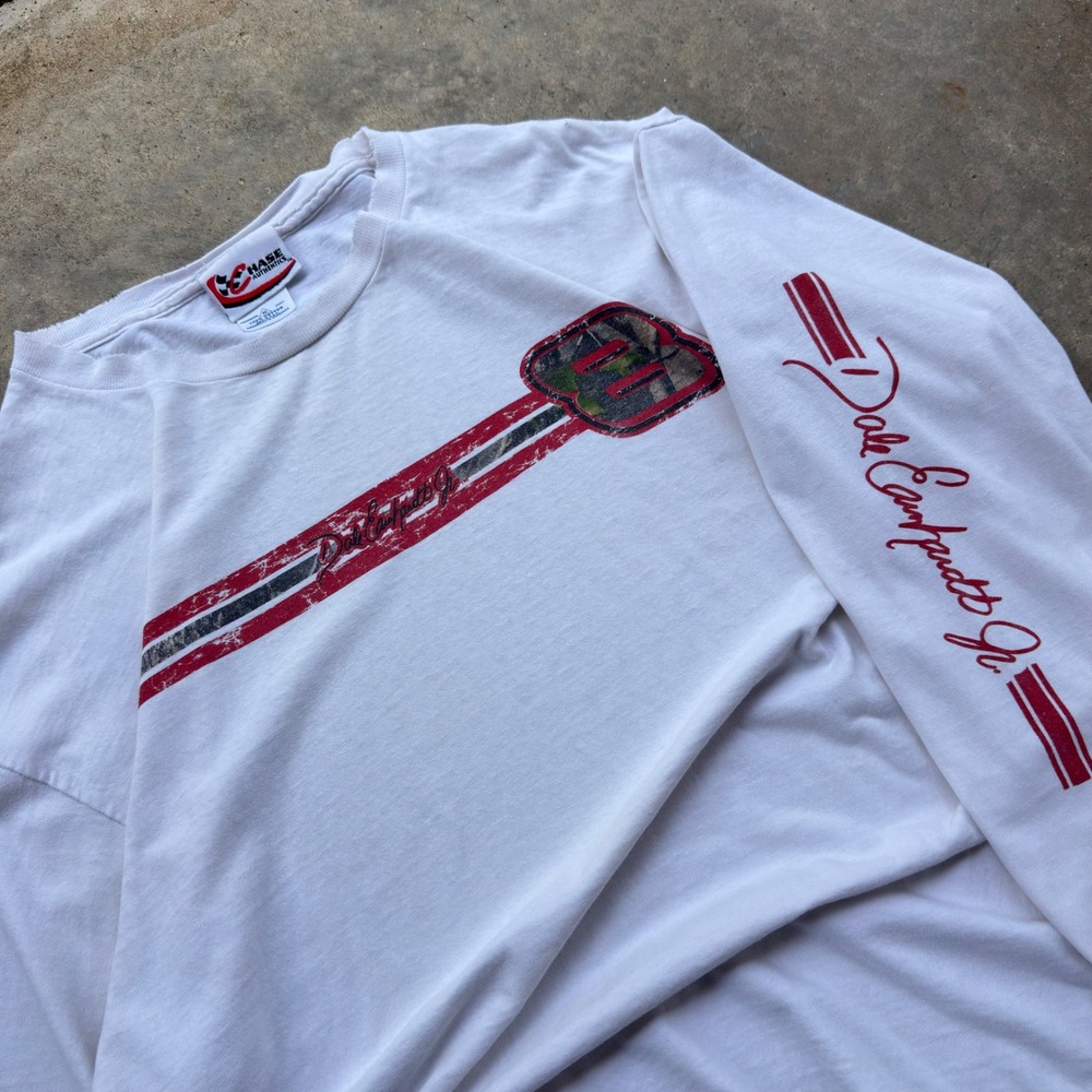 Vintage Y2K Chase Authentics Dale Earnhardt Jr Racing Tee White XL (i4)